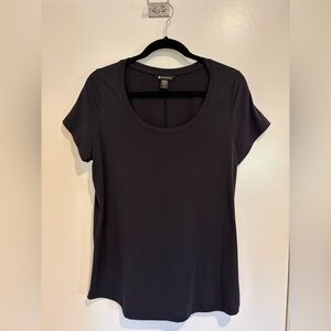 Athleta Black Scoop-Neck Short Sleeve Performance Tee